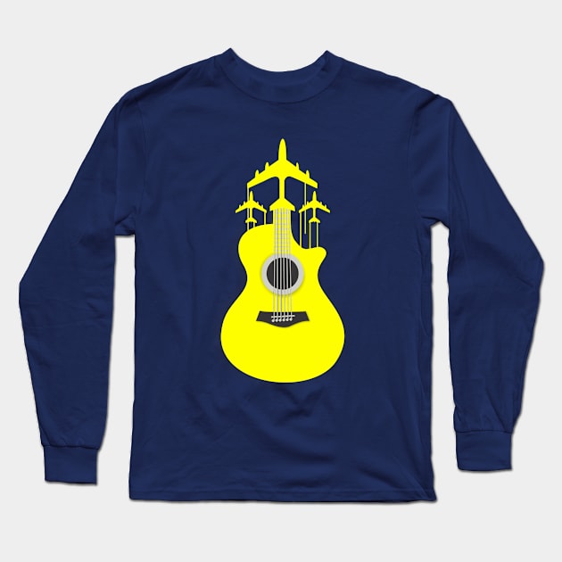 collaboration planes and guitar Long Sleeve T-Shirt by pranata